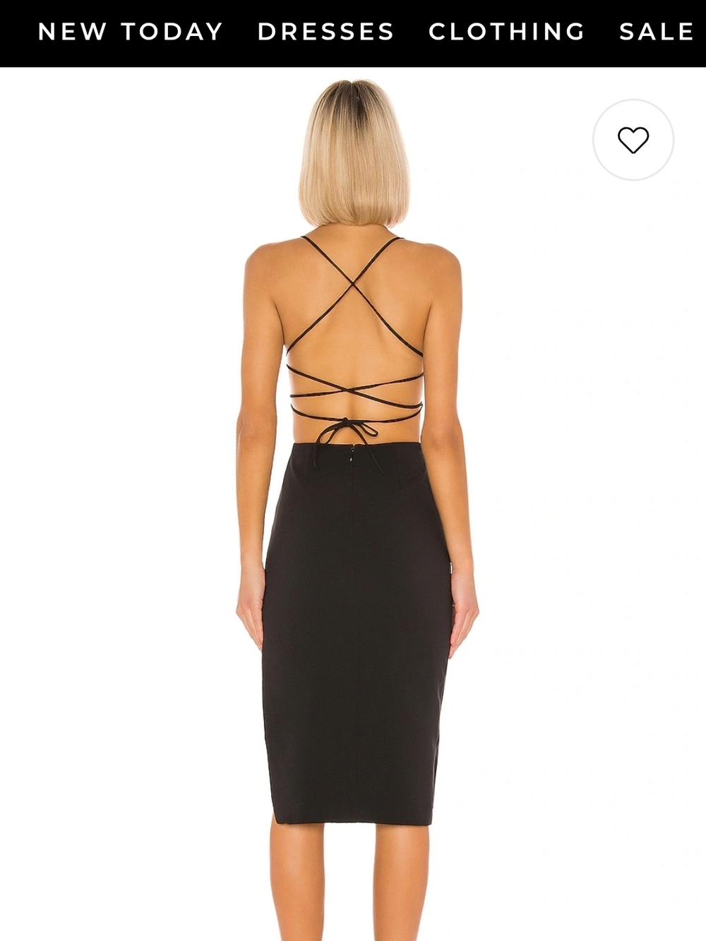 NBD Black Strappy-Back Midi Dress